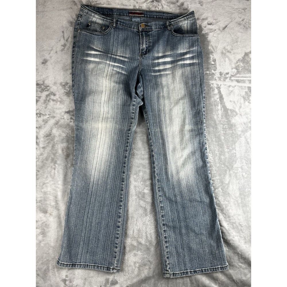 Z. Cavaricci Straight Leg Jeans Women's 18 Blue Stone‎ Wash Mid Rise